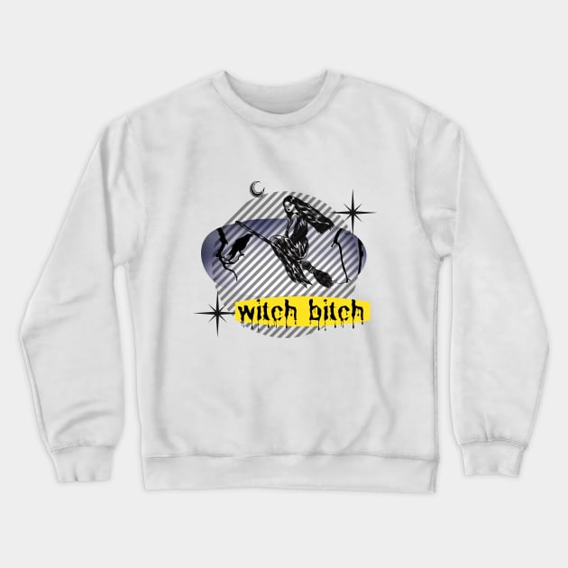 Witch HALLOWEEN - Scary Night - Crow Crewneck Sweatshirt by O.M design